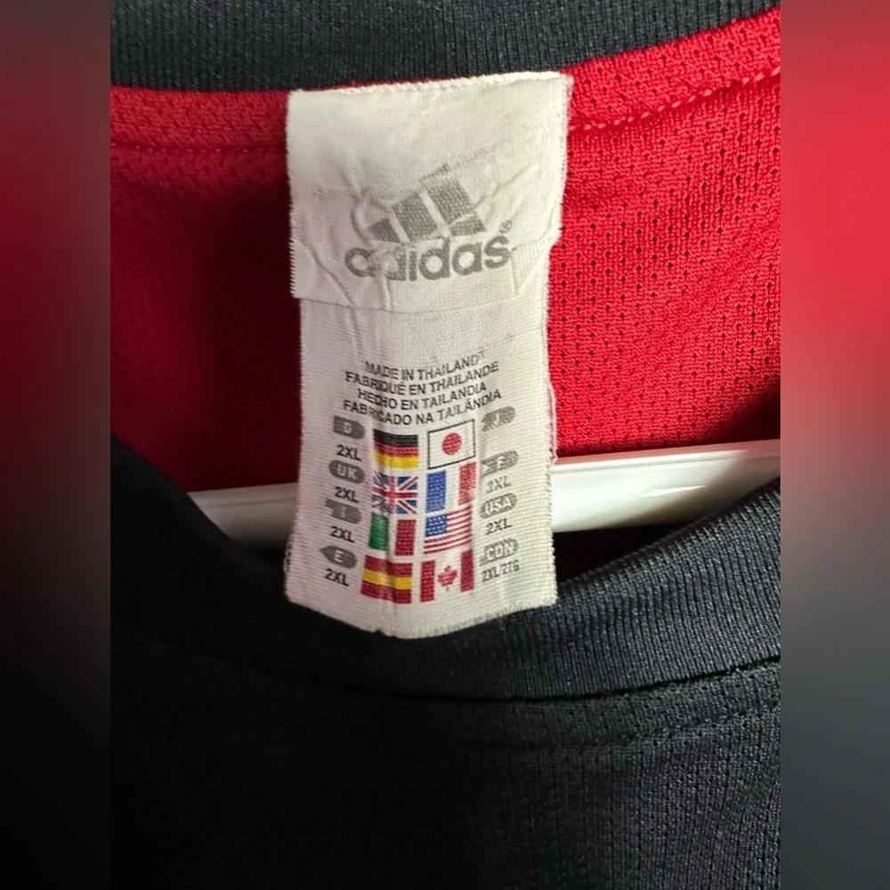 Adidas Vintage Y2K Reverseable Red and Black Basketball Jersey